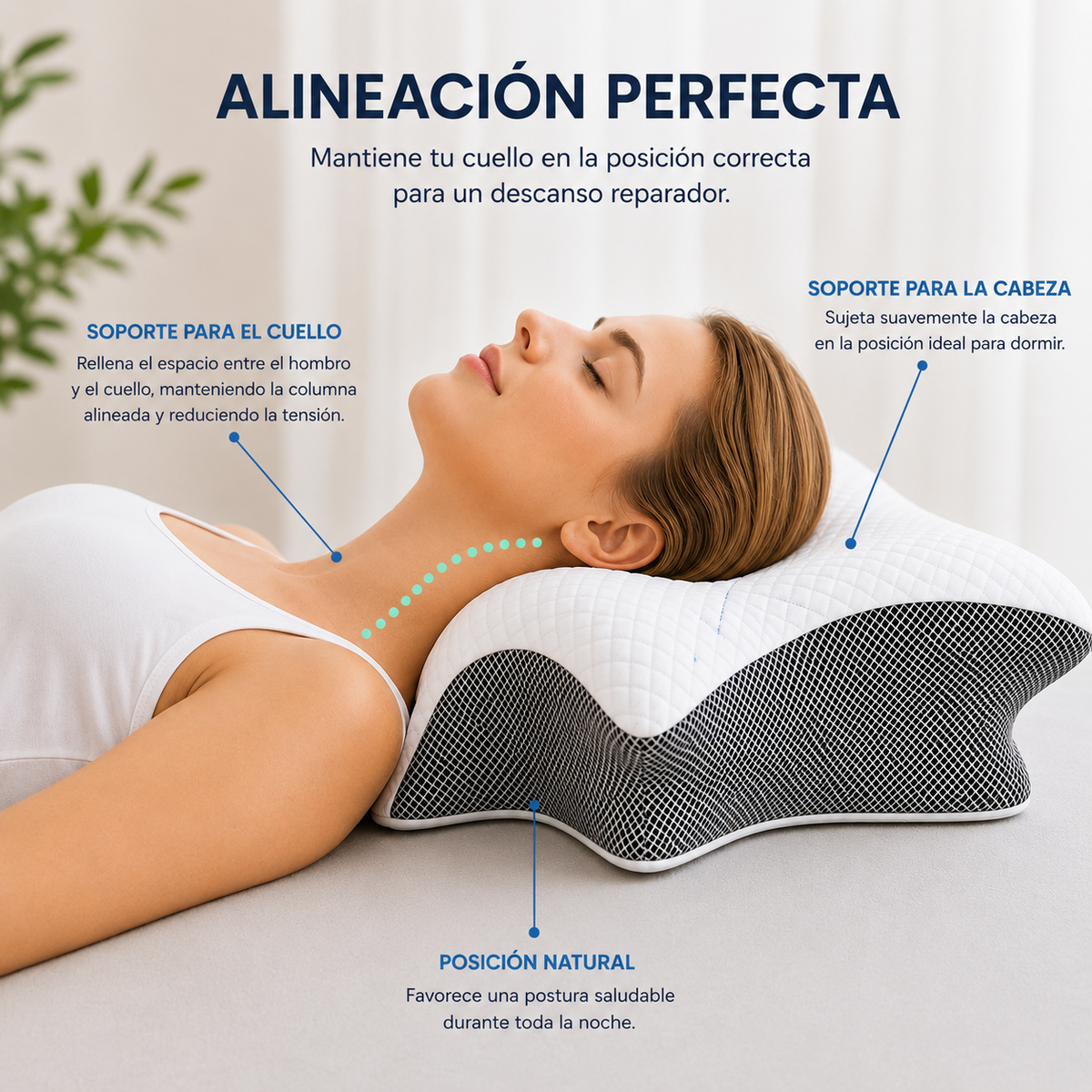 Almohada cervical ergonómica
