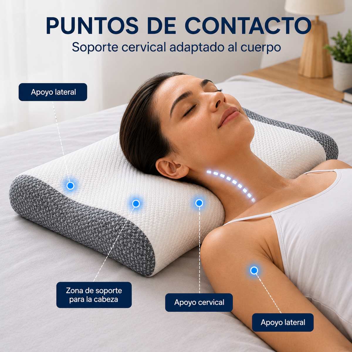 Almohada de apoyo cervical viscoelástica