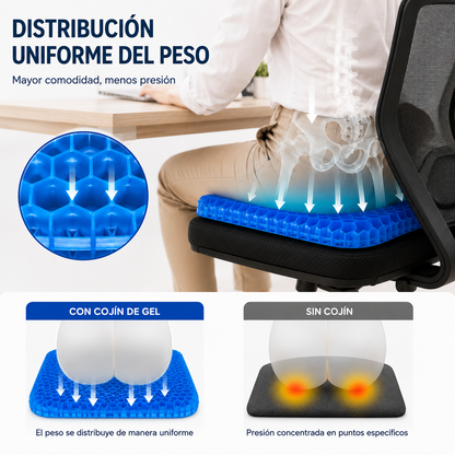 Cojín de gel viscoelástico con forma de panal